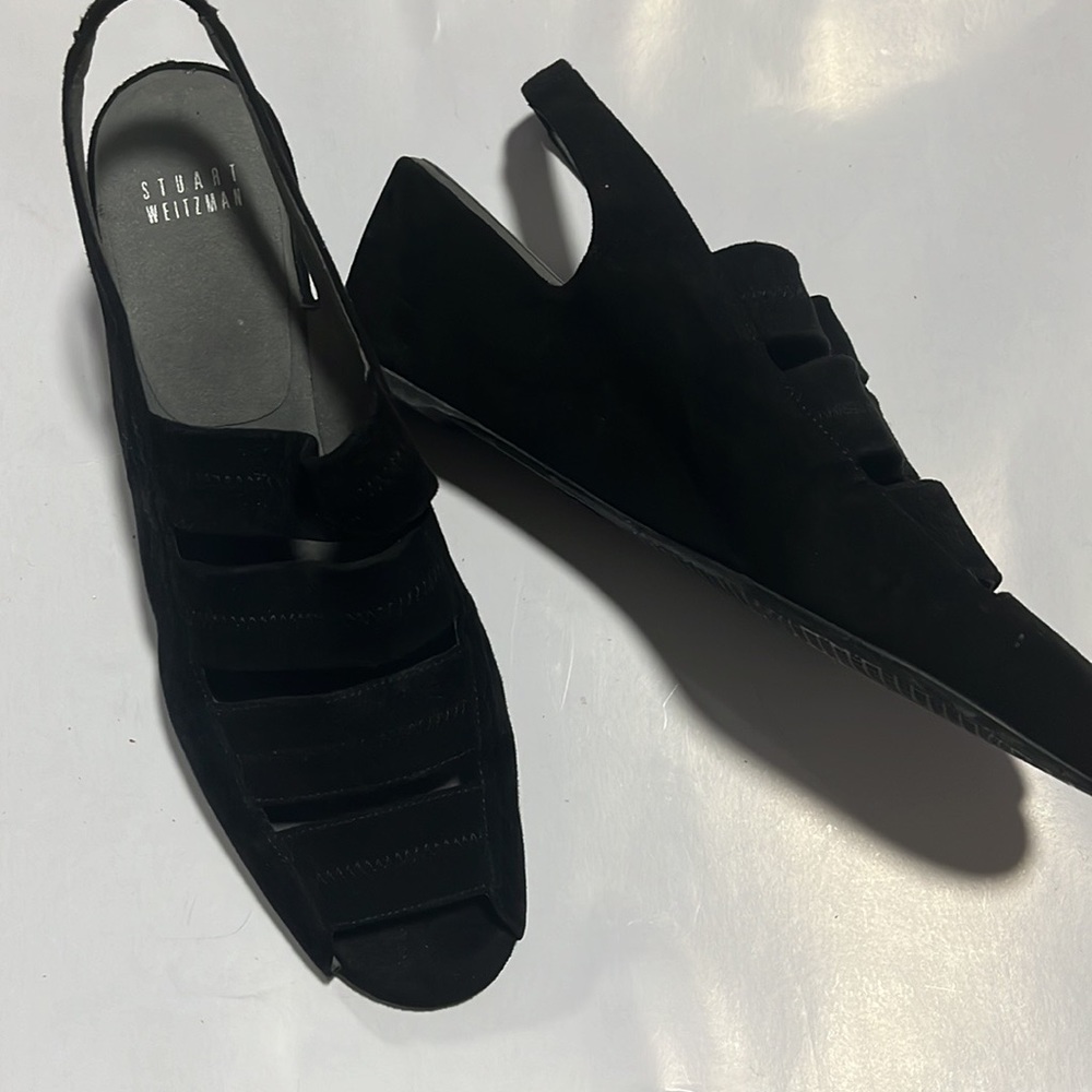 Stuart Weitzman- Black Suede Slingback